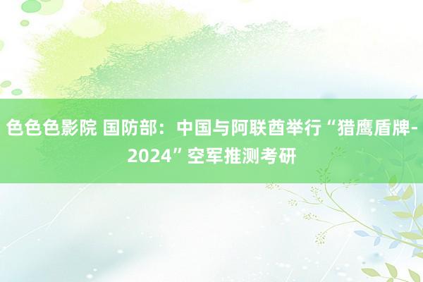 色色色影院 国防部：中国与阿联酋举行“猎鹰盾牌-2024”空军推测考研