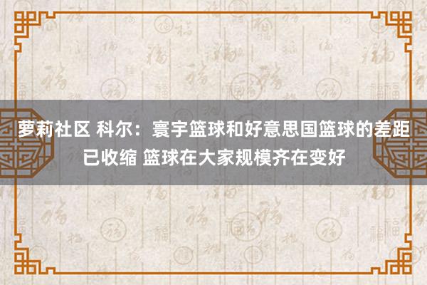 萝莉社区 科尔：寰宇篮球和好意思国篮球的差距已收缩 篮球在大家规模齐在变好