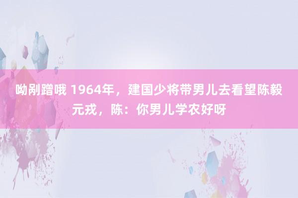 呦剐蹭哦 1964年，建国少将带男儿去看望陈毅元戎，陈：你男儿学农好呀