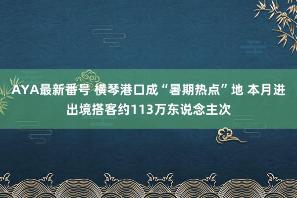 AYA最新番号 横琴港口成“暑期热点”地 本月进出境搭客约113万东说念主次