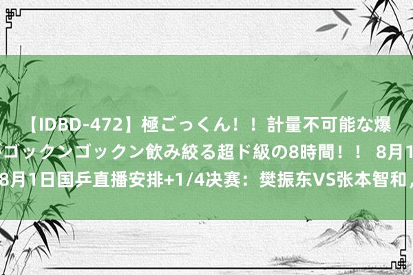 【IDBD-472】極ごっくん！！計量不可能な爆量ザーメンをS級女優がゴックンゴックン飲み絞る超ド級の8時間！！ 8月1日国乒直播安排+1/4决赛：樊振东VS张本智和，孙颖莎VS郑怡静