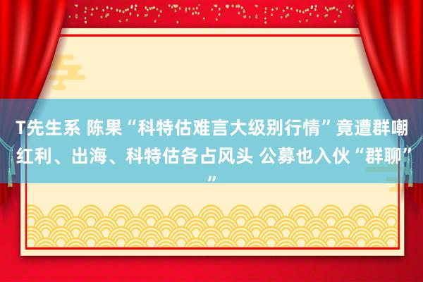 T先生系 陈果“科特估难言大级别行情”竟遭群嘲 红利、出海、科特估各占风头 公募也入伙“群聊”