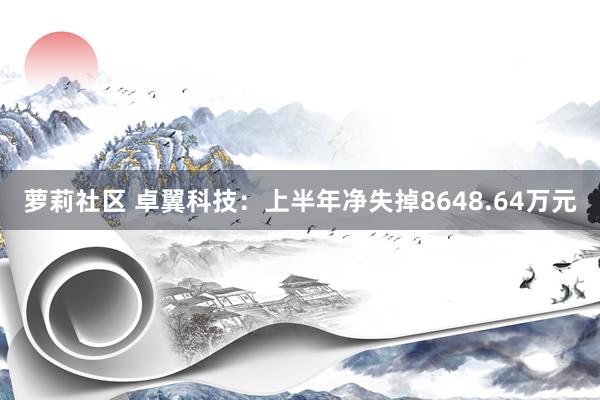 萝莉社区 卓翼科技：上半年净失掉8648.64万元