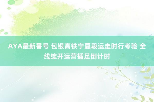 AYA最新番号 包银高铁宁夏段运走时行考验 全线绽开运营插足倒计时