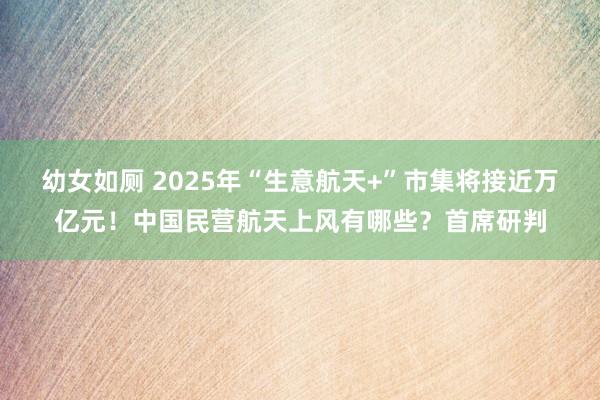 幼女如厕 2025年“生意航天+”市集将接近万亿元！中国民营航天上风有哪些？首席研判