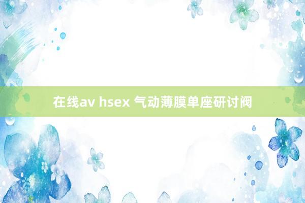 在线av hsex 气动薄膜单座研讨阀