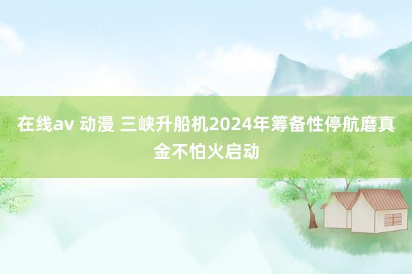 在线av 动漫 三峡升船机2024年筹备性停航磨真金不怕火启动