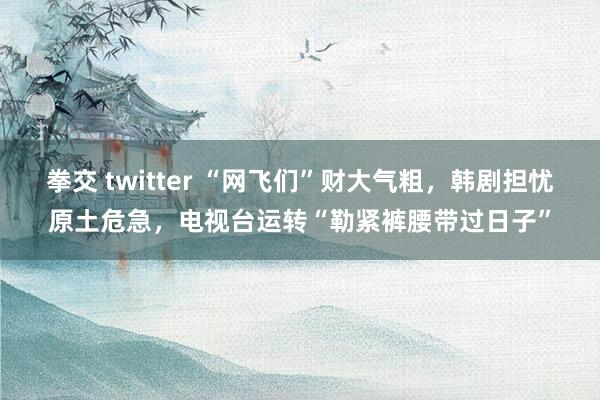 拳交 twitter “网飞们”财大气粗，韩剧担忧原土危急，电视台运转“勒紧裤腰带过日子”